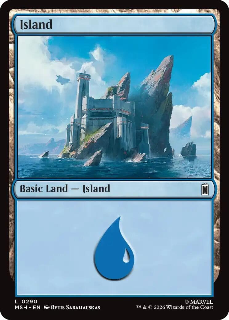 Island (0290) (290) (Foil) (Marvel Super Heroes) (MSH)