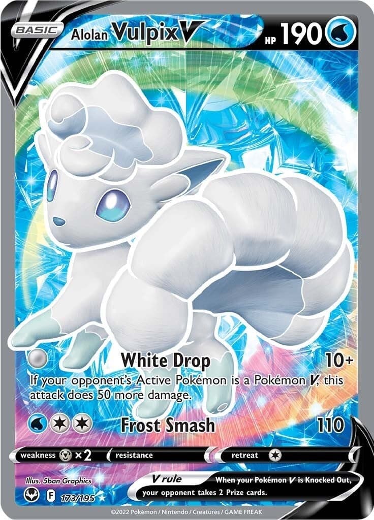 Alolan Vulpix V (Full Art) (173/195) (SWSH12: Silver Tempest)