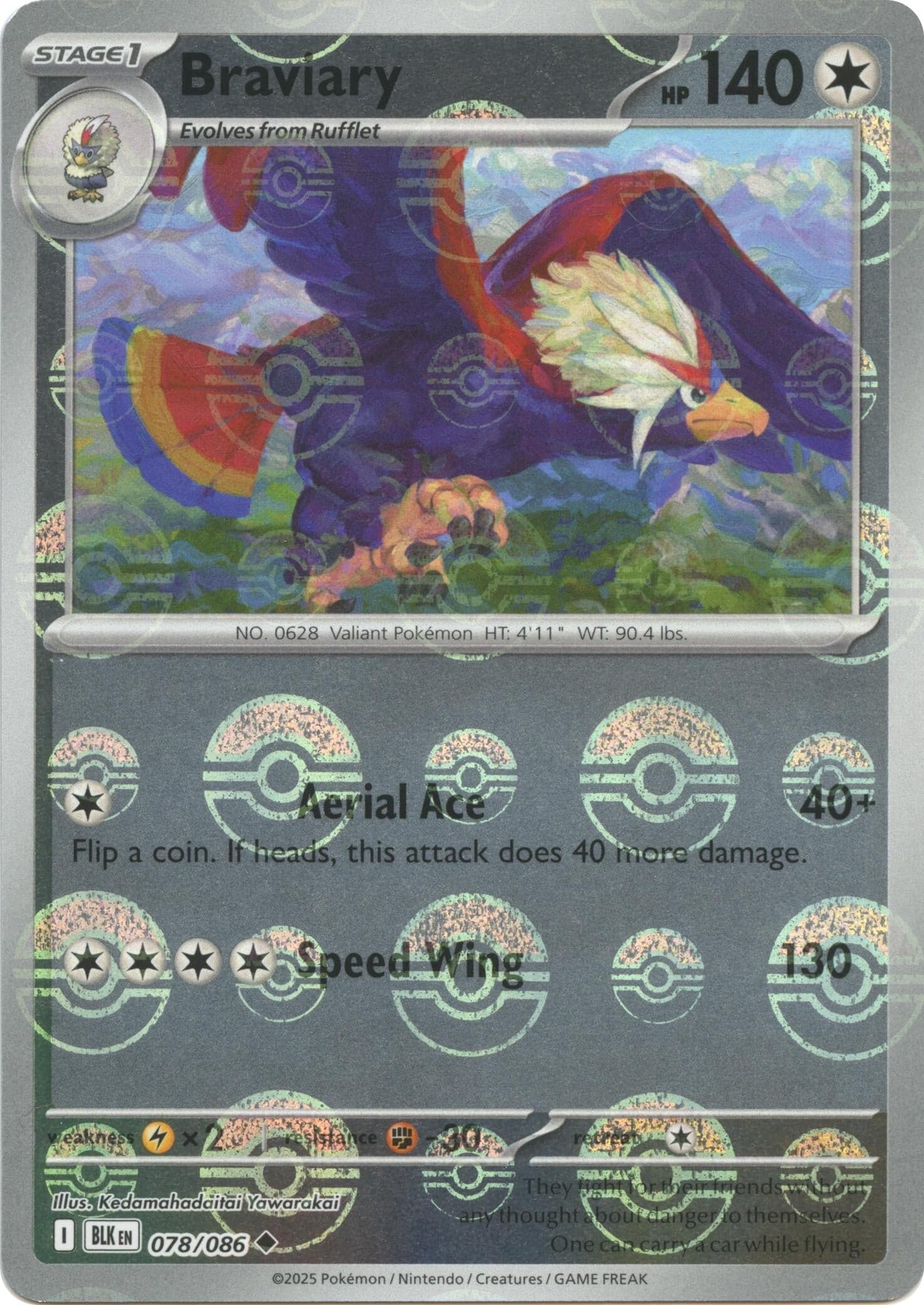 Braviary (Poke Ball Pattern) (078/086) (SV: Black Bolt)