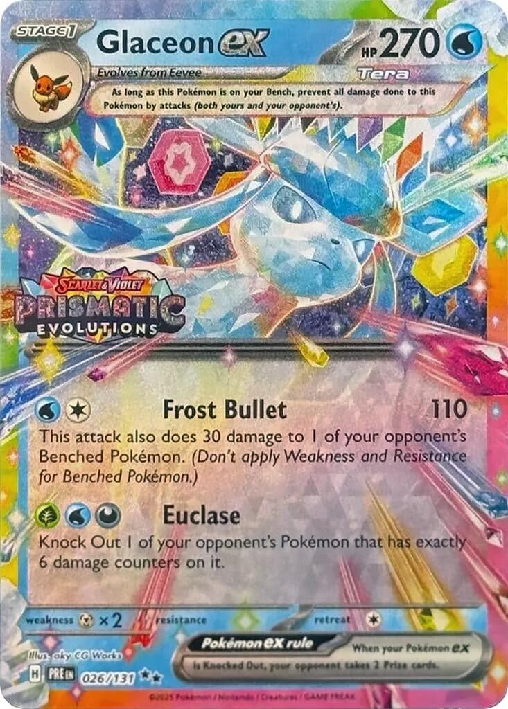 Glaceon ex - 026/131 (Prismatic Evolutions Stamp) (026/131) (Miscellaneous Cards & Products)