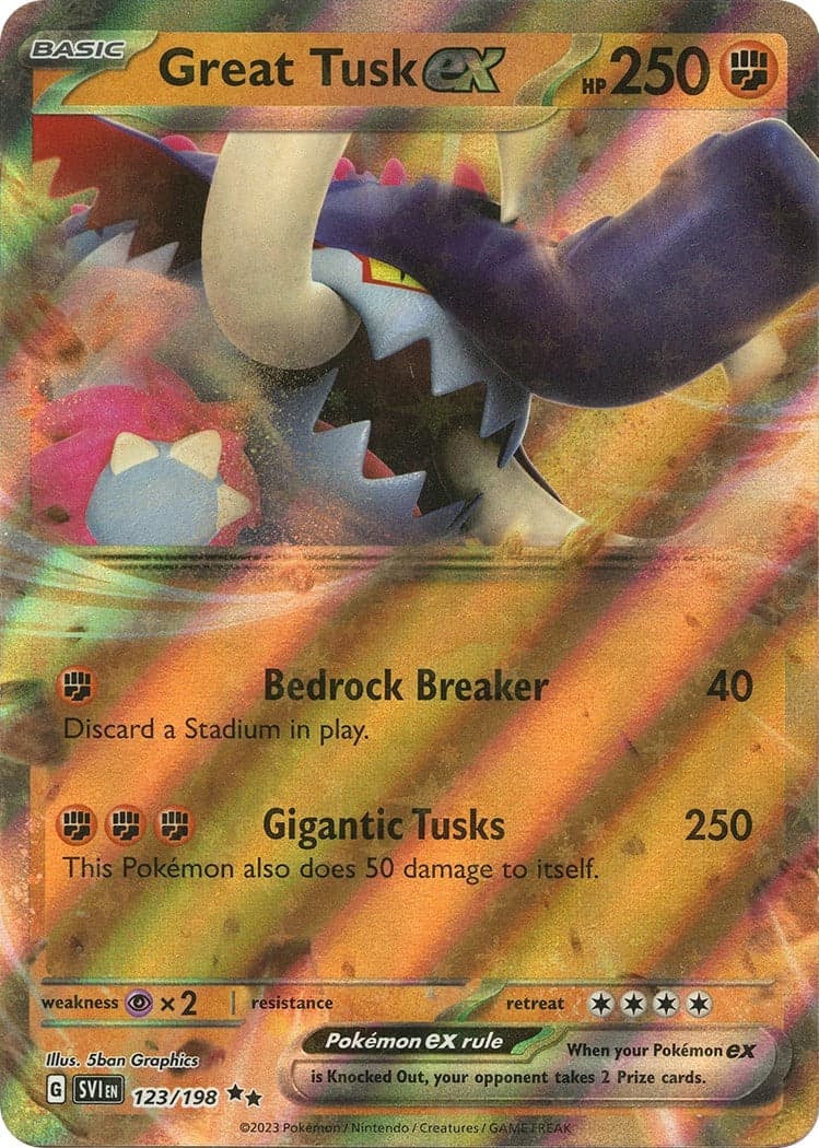 Great Tusk ex (123/198) (SV01: Scarlet & Violet Base Set)