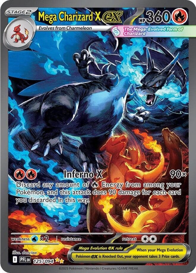 Mega Charizard X ex (125/094) (ME02: Phantasmal Flames)