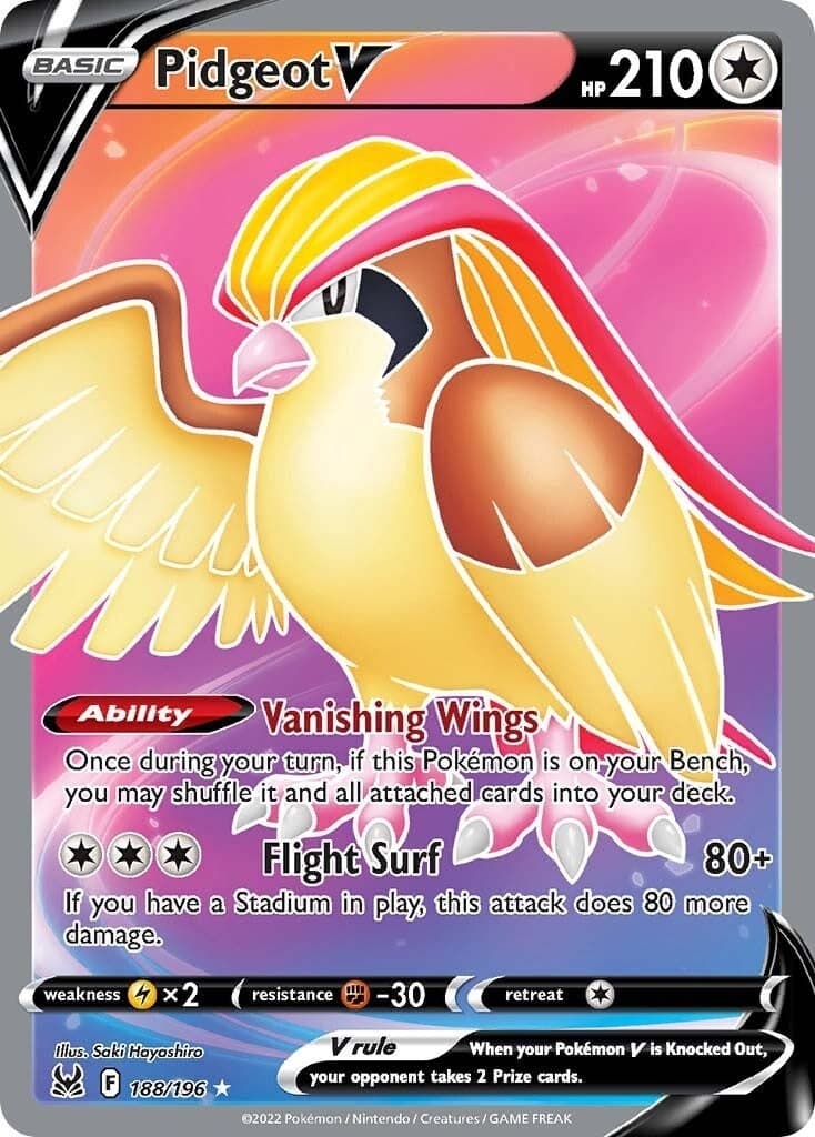 Pidgeot V (Full Art) (188/196) (SWSH11: Lost Origin)
