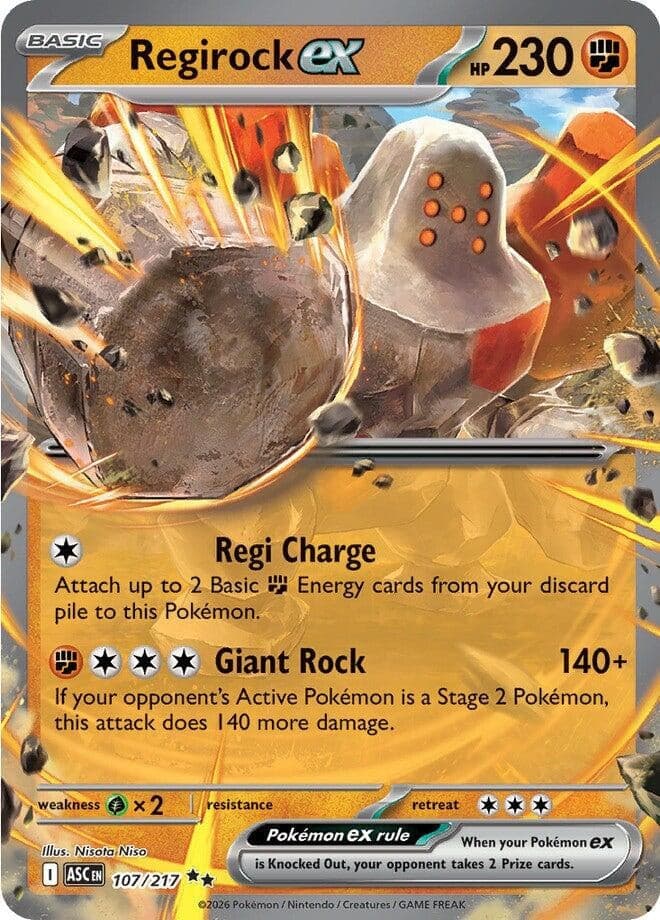 Regirock ex (107/217) (Holofoil) (ME: Ascended Heroes)
