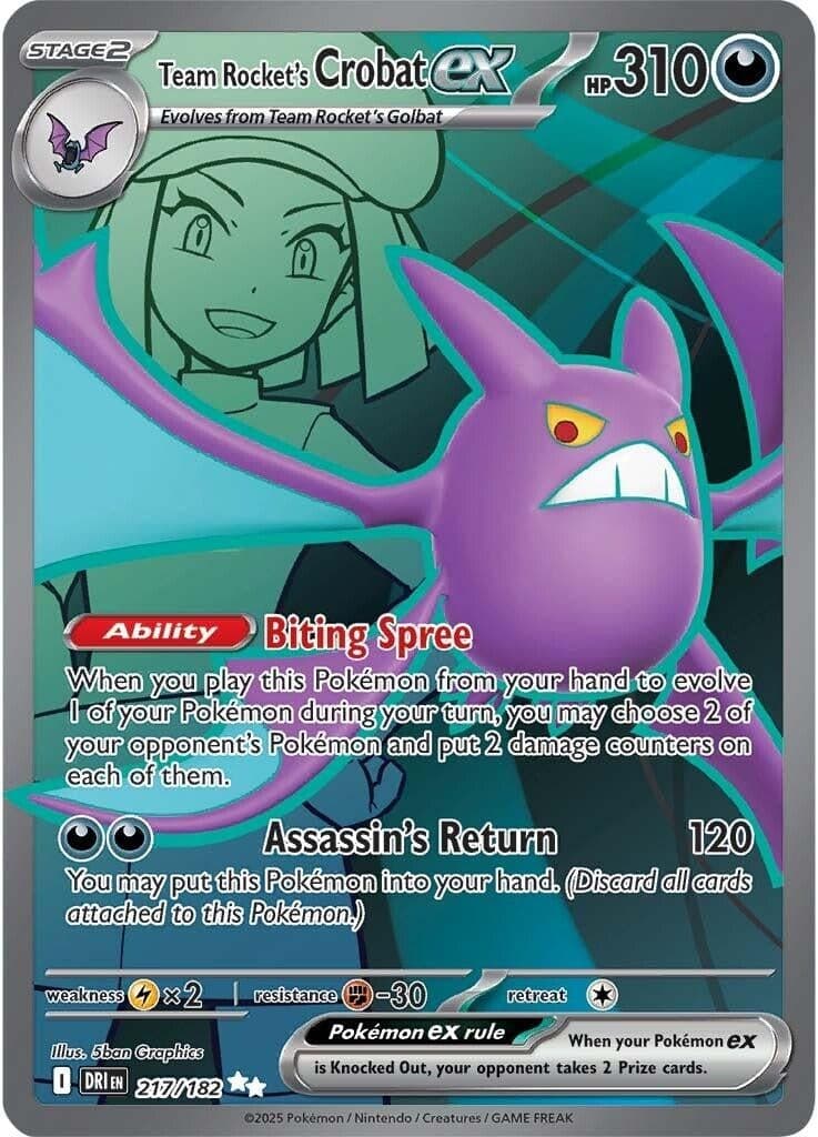 Team Rocket's Crobat ex (217/182) (SV10: Destined Rivals)