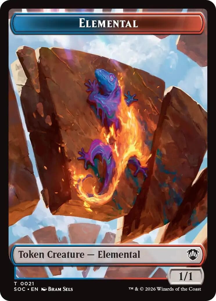 Elemental (0021) // Phyrexian Myr Double-Sided Token (21 // 8) (Commander: Secrets of Strixhaven)