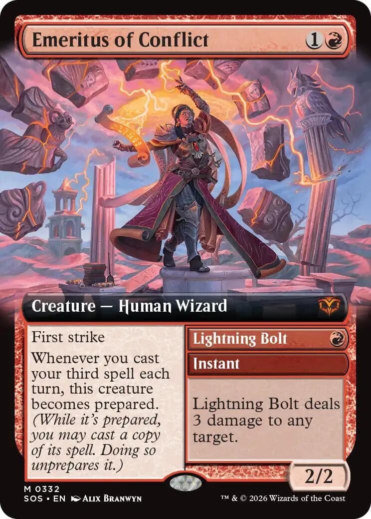 Emeritus of Conflict (Extended Art) (332) (Foil) (Secrets of Strixhaven)