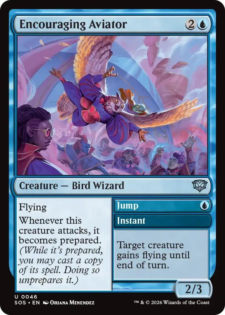 Encouraging Aviator (46) (Foil) (Secrets of Strixhaven)