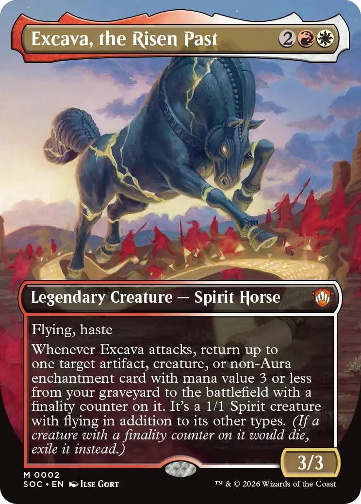 Excava, the Risen Past (Borderless) (2) (Commander: Secrets of Strixhaven)