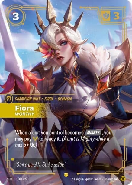 Fiora - Worthy (Alternate Art) (180a/221) (Foil) (Spiritforged)