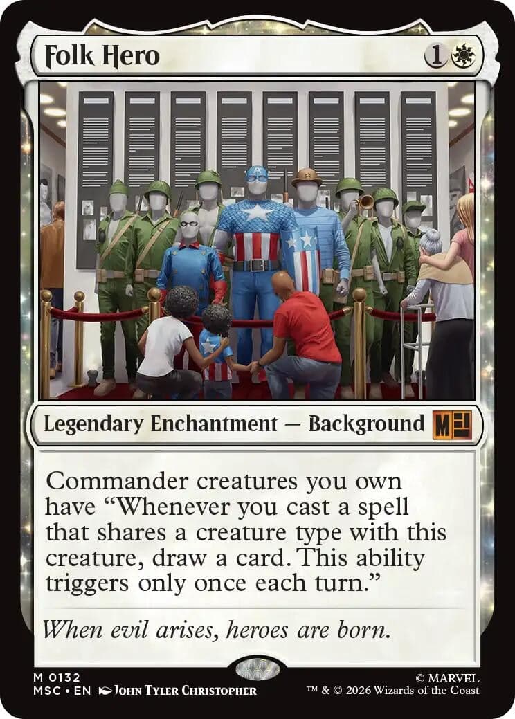Folk Hero (Surge Foil) (132) (Foil) (Commander: Marvel Super Heroes) (MSC)