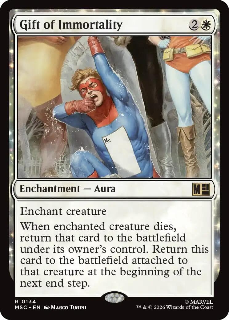 Gift of Immortality (Surge Foil) (134) (Foil) (Commander: Marvel Super Heroes) (MSC)