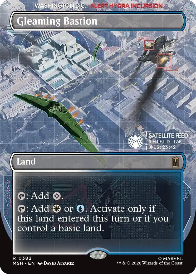 Gleaming Bastion (Borderless) (382) (Foil) (Marvel Super Heroes) (MSH)