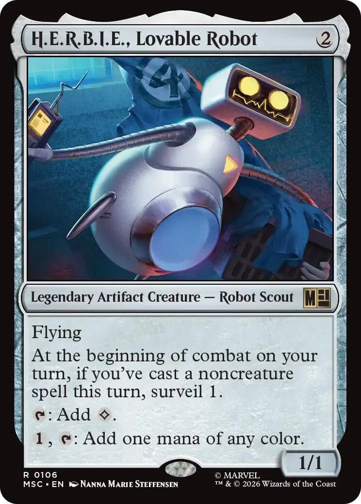 H.E.R.B.I.E., Lovable Robot (Surge Foil) (106) (Foil) (Commander: Marvel Super Heroes) (MSC)