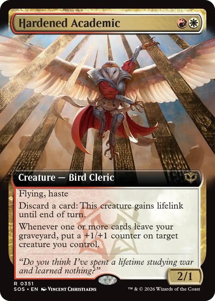 Hardened Academic (Extended Art) (351) (Foil) (Secrets of Strixhaven)