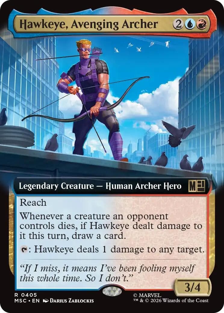 Hawkeye, Avenging Archer (Extended Art) (405) (Commander: Marvel Super Heroes) (MSC)