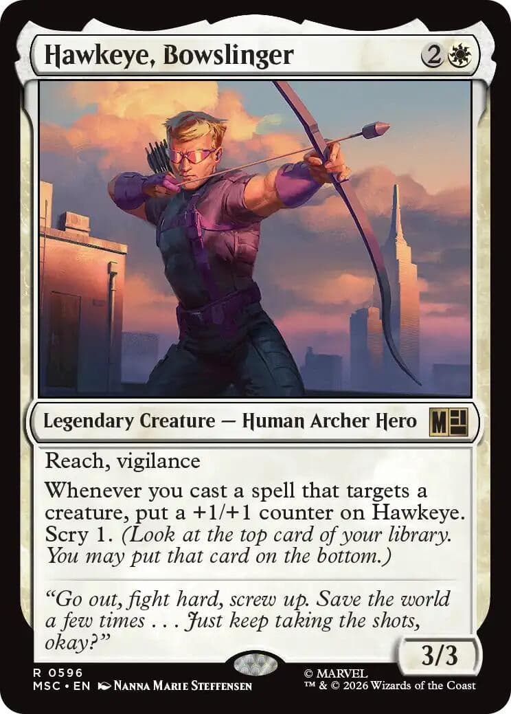 Hawkeye, Bowslinger (596) (Foil) (Commander: Marvel Super Heroes) (MSC)