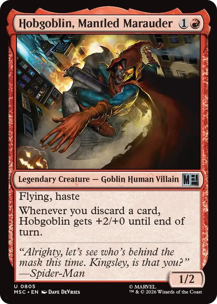 Hobgoblin, Mantled Marauder (805) (Foil) (Commander: Marvel Super Heroes) (MSC)