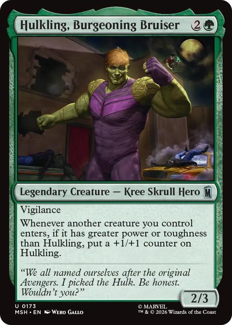 Hulkling, Burgeoning Bruiser (173) (Foil) (Marvel Super Heroes) (MSH)