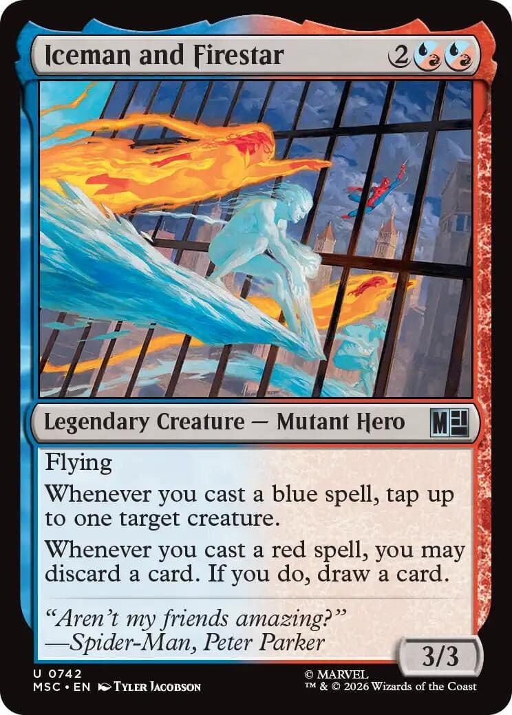 Iceman and Firestar (742) (Foil) (Commander: Marvel Super Heroes) (MSC)