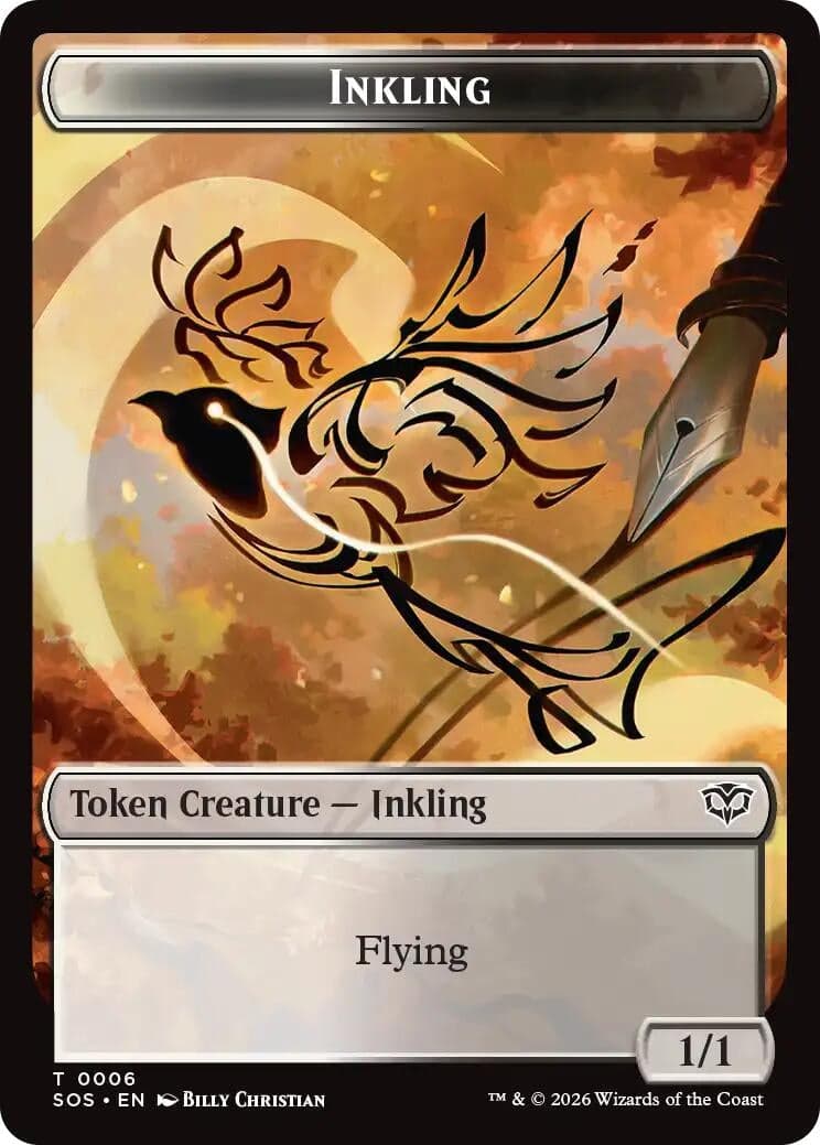 Inkling (0006) // Spirit (0010) Double-Sided Token (6 // 10) (Foil) (Secrets of Strixhaven)