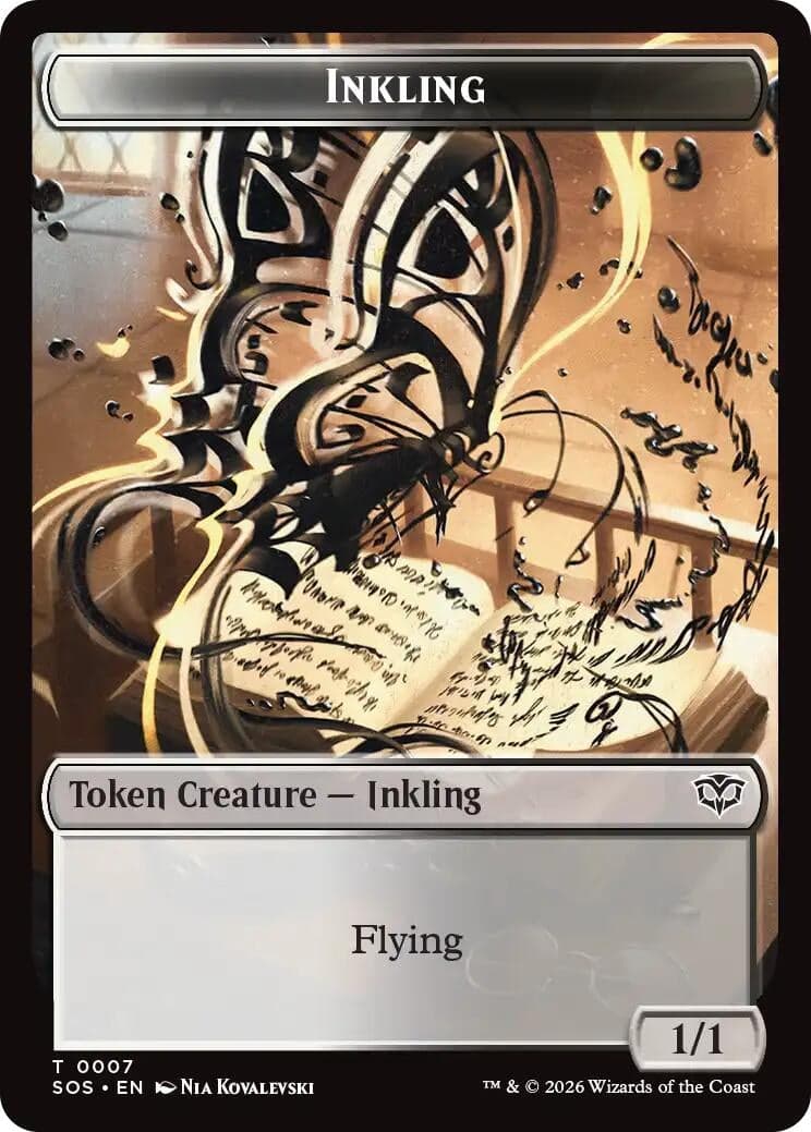 Inkling (0007) // Spirit (0011) Double-Sided Token (7 // 11) (Secrets of Strixhaven)
