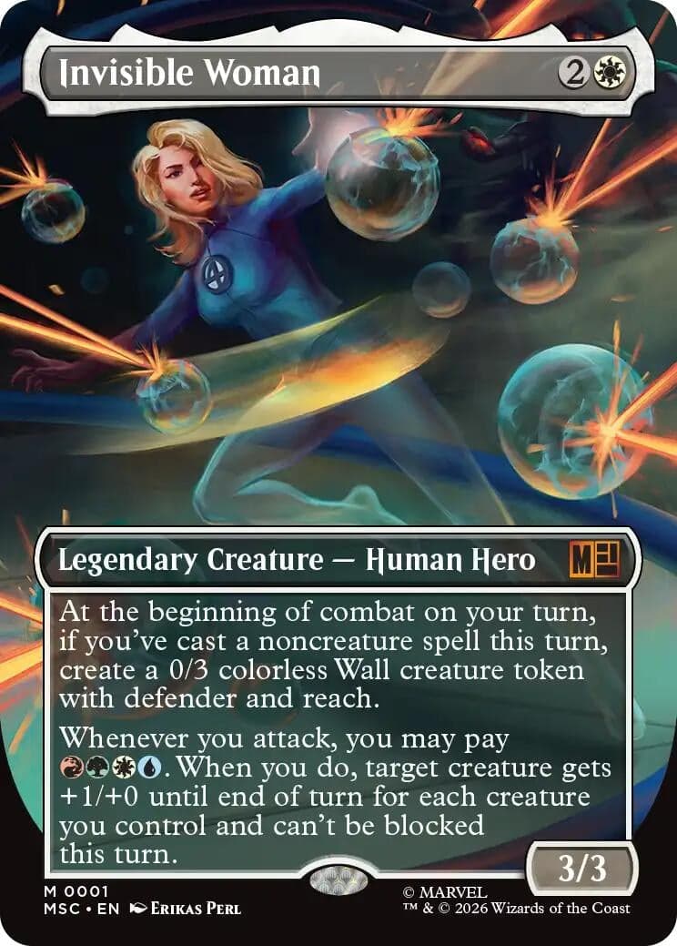 Invisible Woman (Borderless) (1) (Foil) (Commander: Marvel Super Heroes)