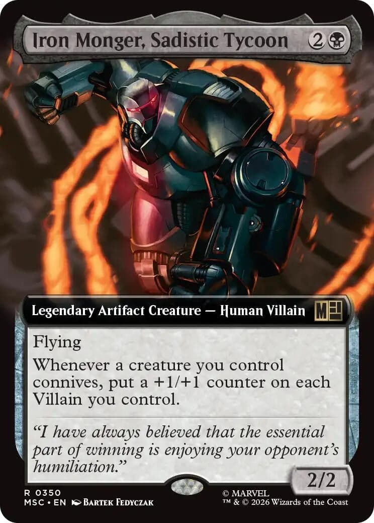 Iron Monger, Sadistic Tycoon (Extended Art) (350) (Foil) (Commander: Marvel Super Heroes) (MSC)