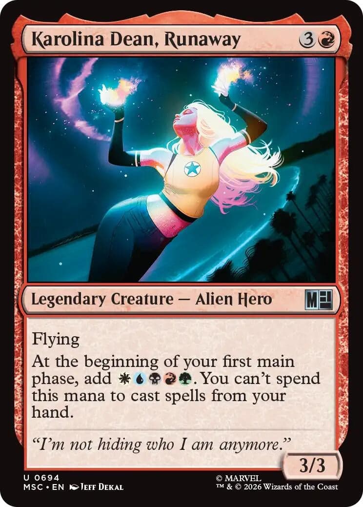 Karolina Dean, Runaway (694) (Commander: Marvel Super Heroes) (MSC)