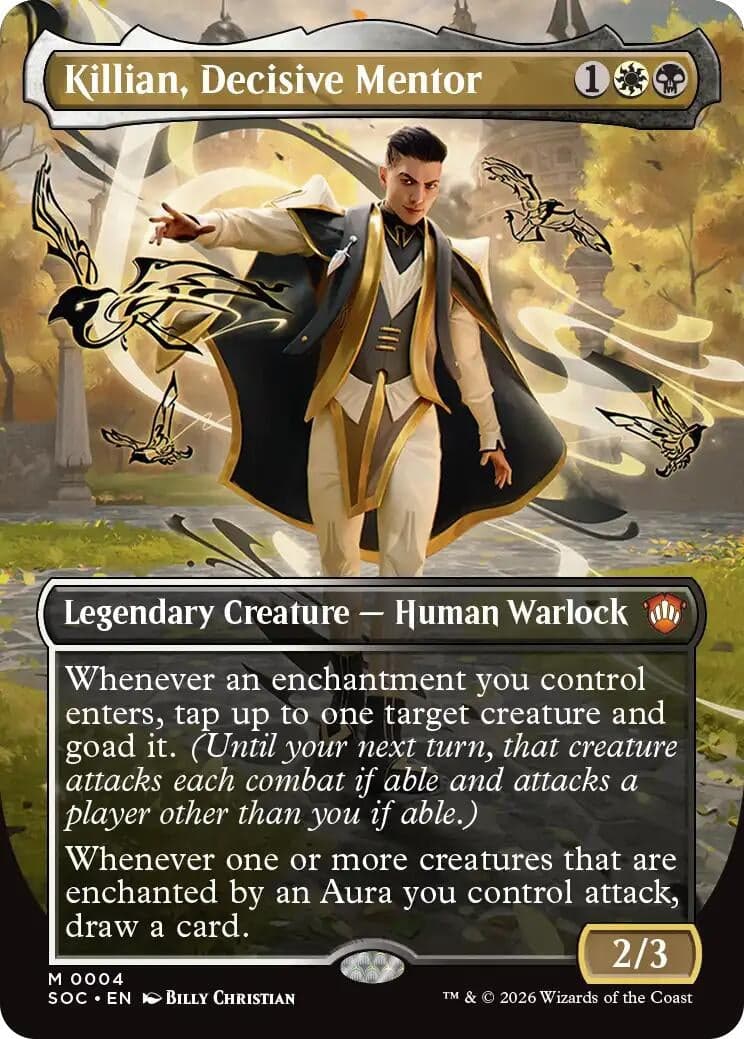Killian, Decisive Mentor (Borderless) (4) (Commander: Secrets of Strixhaven)