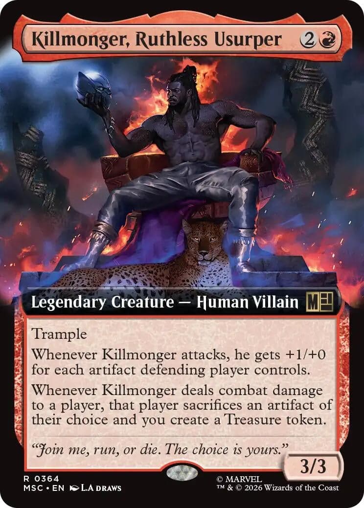 Killmonger, Ruthless Usurper (Extended Art) (364) (Foil) (Commander: Marvel Super Heroes) (MSC)