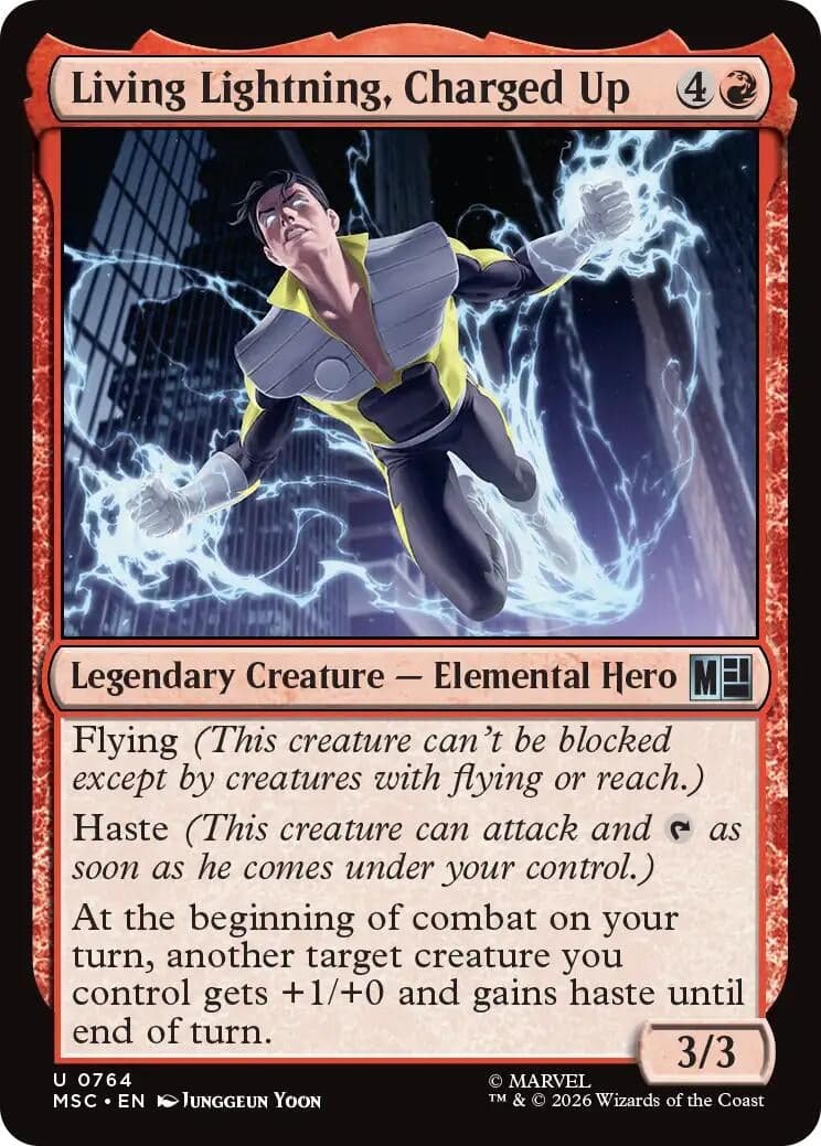 Living Lightning, Charged Up (764) (Foil) (Commander: Marvel Super Heroes) (MSC)