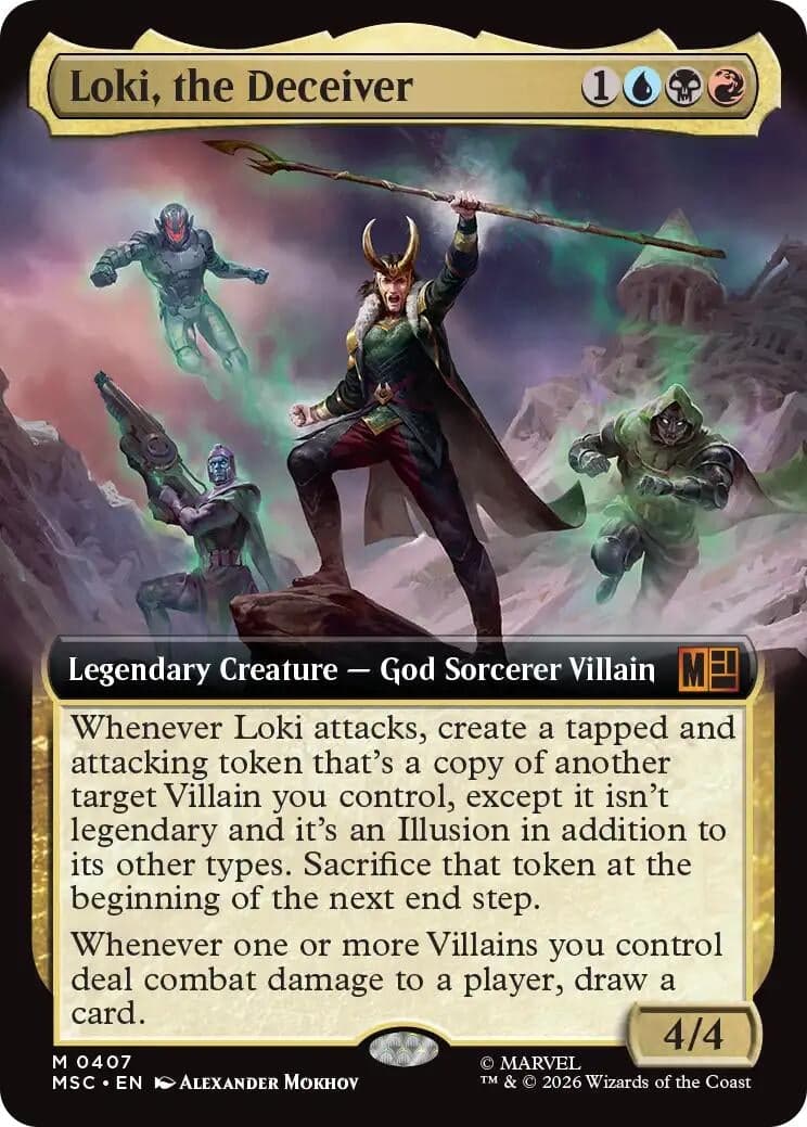 Loki, the Deceiver (Extended Art) (407) (Foil) (Commander: Marvel Super Heroes) (MSC)