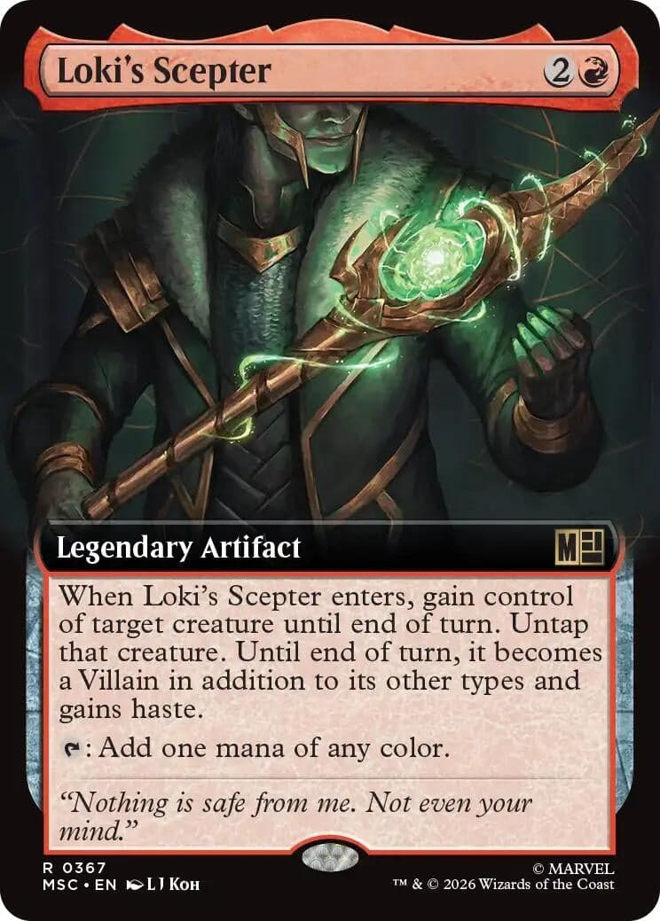 Loki's Scepter (Extended Art) (367) (Commander: Marvel Super Heroes) (MSC)