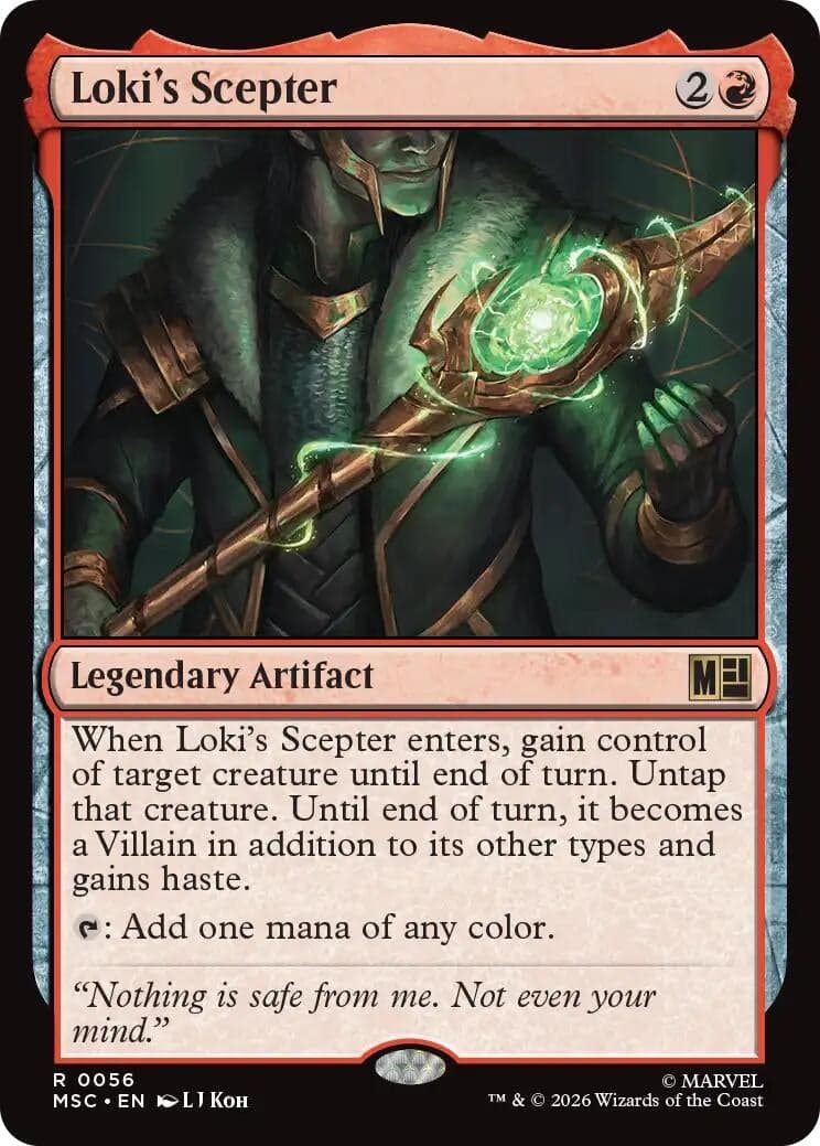 Loki's Scepter (Surge Foil) (56) (Foil) (Commander: Marvel Super Heroes) (MSC)