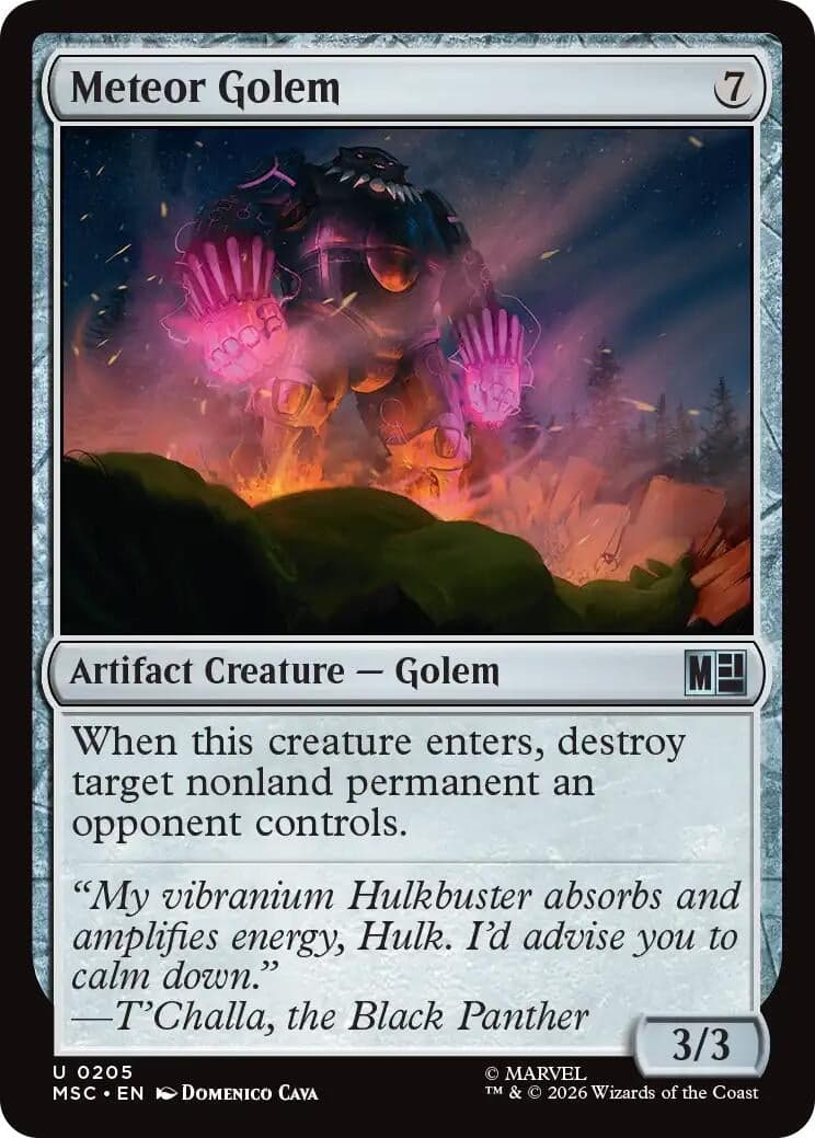Meteor Golem (Surge Foil) (205) (Foil) (Commander: Marvel Super Heroes) (MSC)