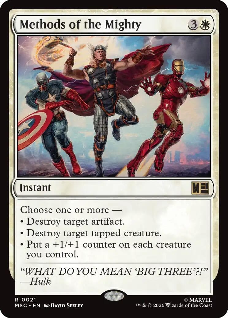 Methods of the Mighty (Surge Foil) (21) (Foil) (Commander: Marvel Super Heroes) (MSC)