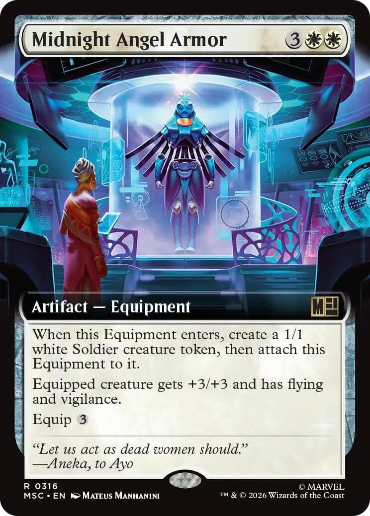 Midnight Angel Armor (Extended Art) (316) (Commander: Marvel Super Heroes) (MSC)