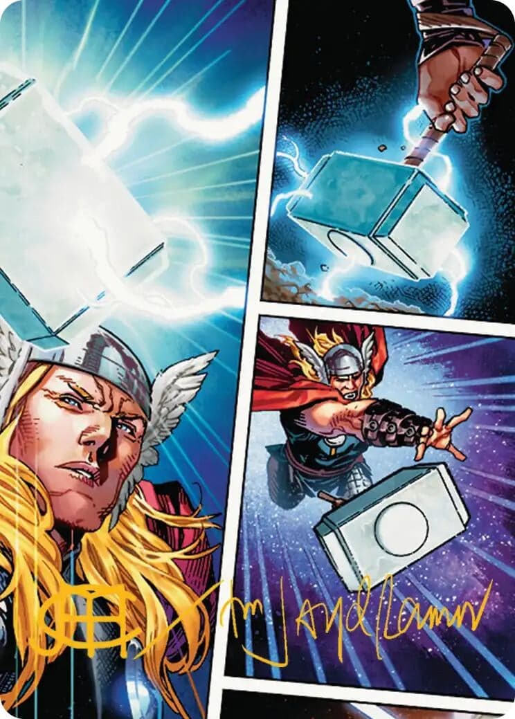 Mjolnir, Hammer of Thor Art Card (Gold-Stamped Signature) (19) (Art Series: Marvel Super Heroes) (AAMSH)