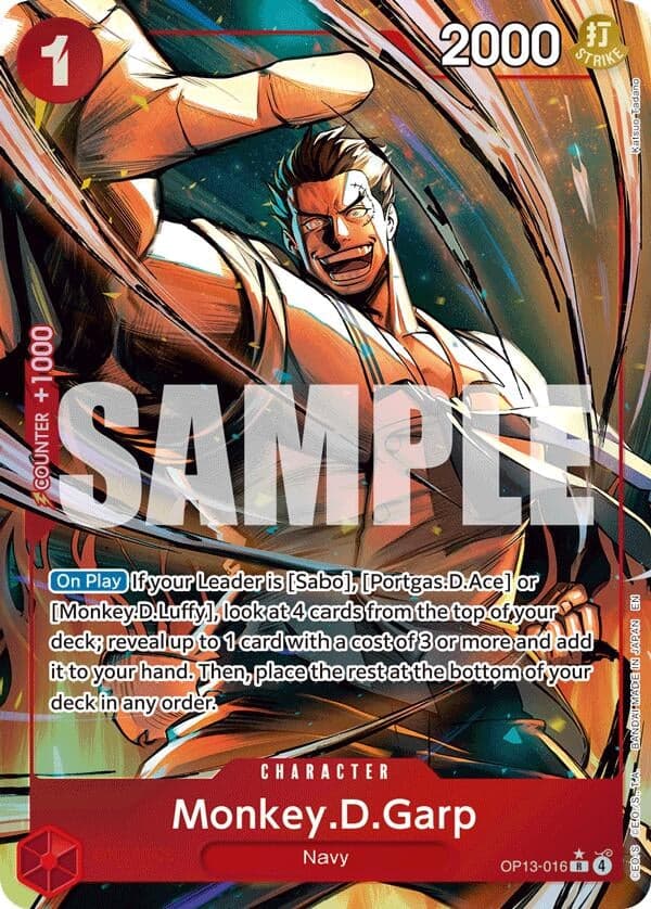 Monkey.D.Garp (Alternate Art) (OP13-016) (Foil) (Carrying On His Will)