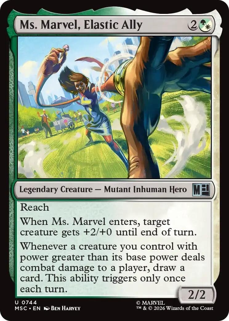 Ms. Marvel, Elastic Ally (744) (Foil) (Commander: Marvel Super Heroes) (MSC)