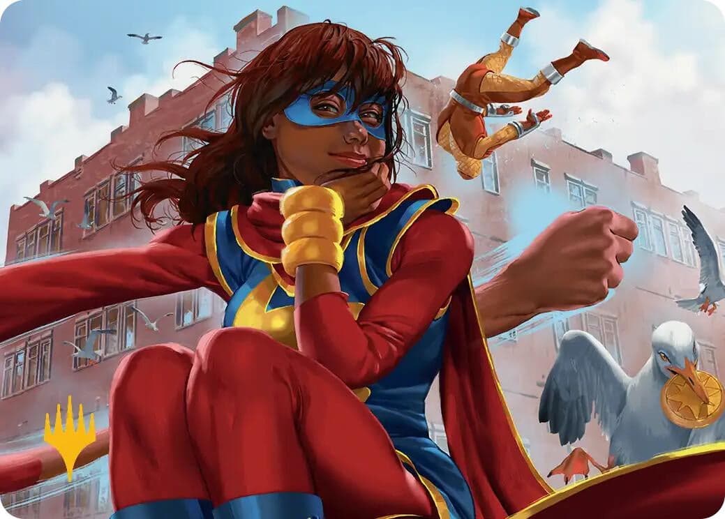 Ms. Marvel, Kamala Khan Art Card (Gold-Stamped Planeswalker Symbol) (5) (Art Series: Marvel Super Heroes) (AAMSH)