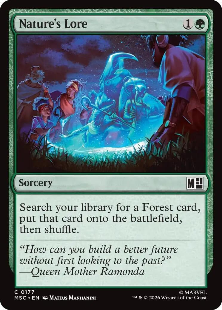 Nature's Lore (Surge Foil) (177) (Foil) (Commander: Marvel Super Heroes) (MSC)