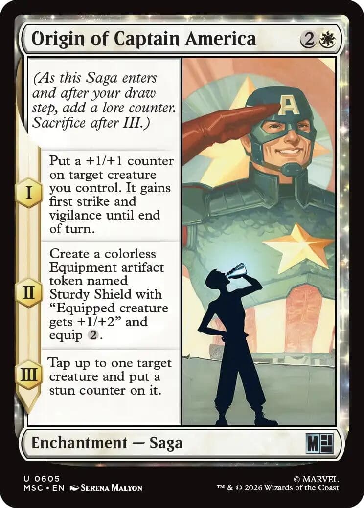 Origin of Captain America (605) (Foil) (Commander: Marvel Super Heroes) (MSC)
