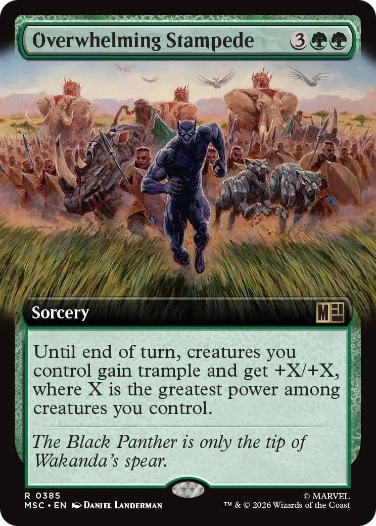 Overwhelming Stampede (Extended Art) (385) (Foil) (Commander: Marvel Super Heroes) (MSC)