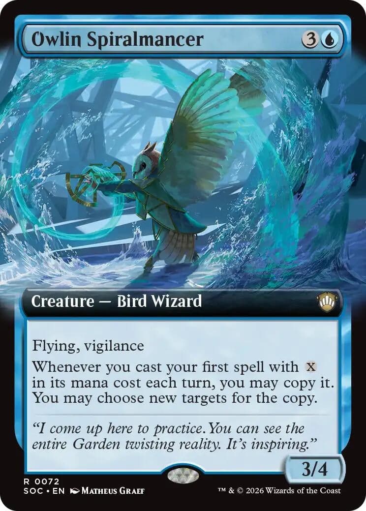 Owlin Spiralmancer (Extended Art) (72) (Commander: Secrets of Strixhaven)