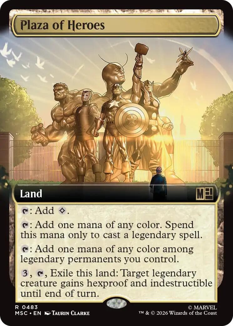 Plaza of Heroes (Extended Art) (483) (Foil) (Commander: Marvel Super Heroes) (MSC)