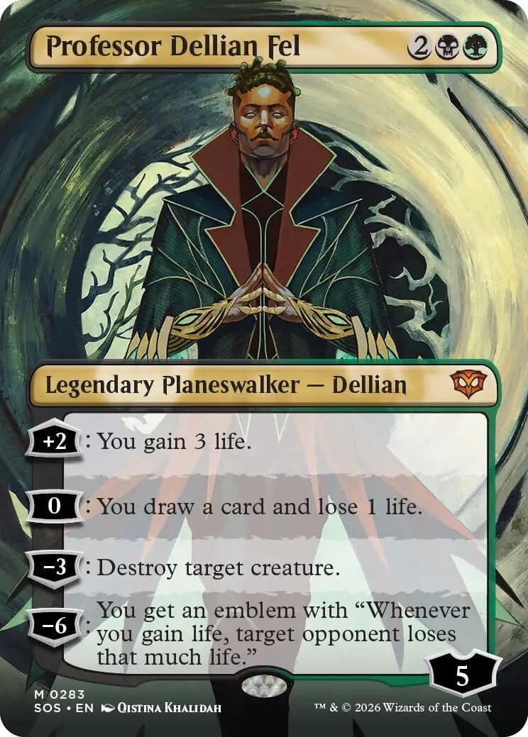Professor Dellian Fel (Borderless) (283) (Secrets of Strixhaven)