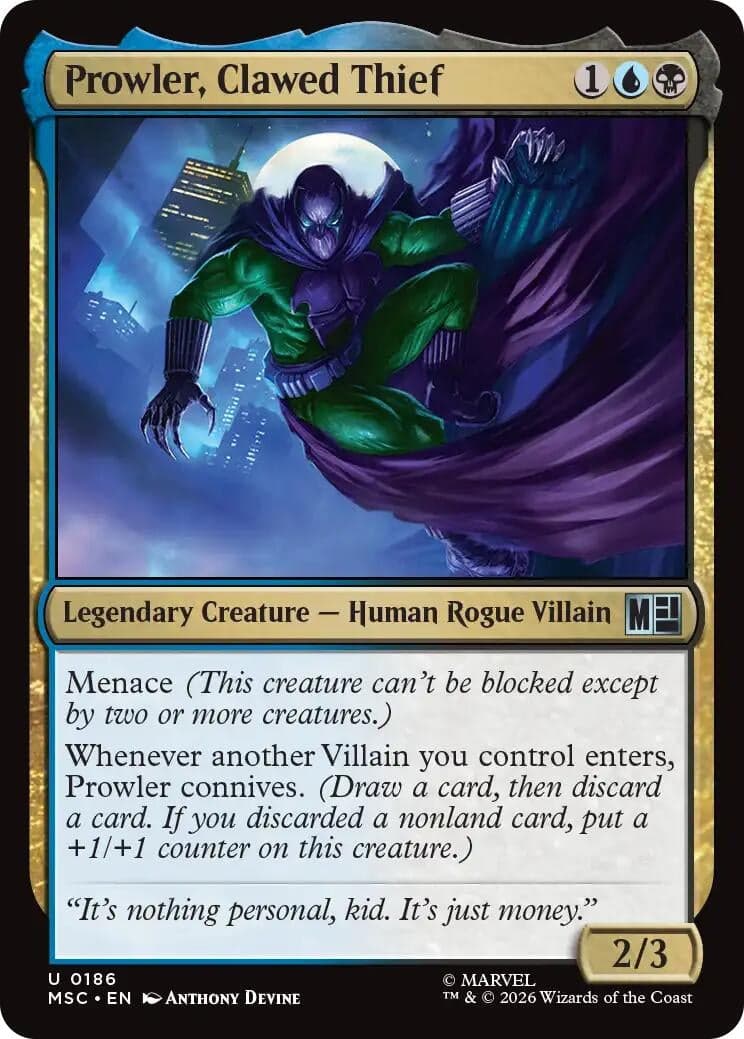 Prowler, Clawed Thief (186) (Commander: Marvel Super Heroes) (MSC)