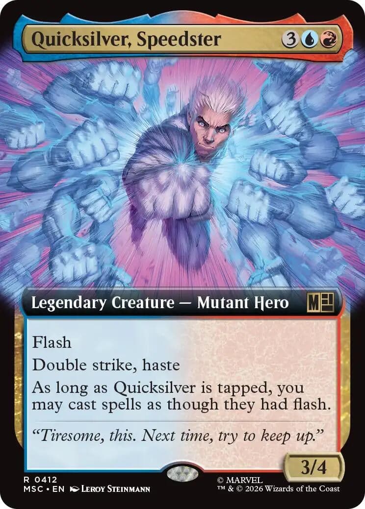 Quicksilver, Speedster (Extended Art) (412) (Foil) (Commander: Marvel Super Heroes) (MSC)